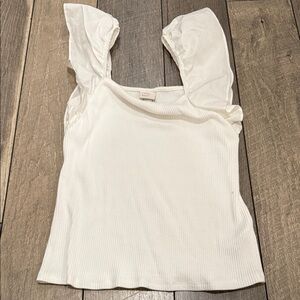 A New Day Cream Ruffle Sleeve Blouse